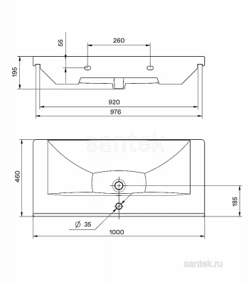 Раковина мебельная Santek Миранда 100 1.WH30.2.249 белая