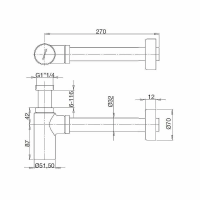 Сифон для раковины Webert AC0020560 черный матовый