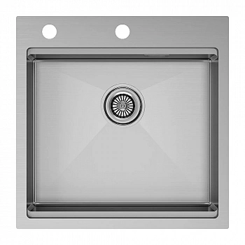 Кухонная мойка Paulmark KRONER-PRO + коландер ADVANCE PM705151-BS+A405-BS нержавеющая сталь
