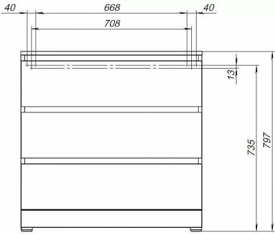 Комод Aquanet Сканди 302543 80 Дуб эдгрейн