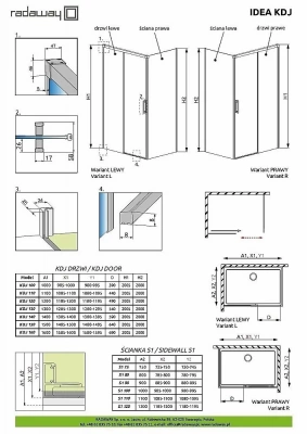 Душевой уголок Radaway Idea KDJ 110x75