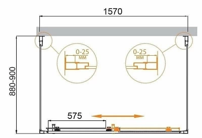 Душевой уголок Cezares Molveno AH-12 160х90 хром прозрачный