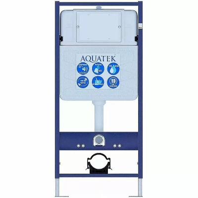 Унитаз Aquatek Бетта SET AQUATEK БЕТТА+KDI-0000017 с инсталляцией и черной матовой кнопкой, с крышкой микролифт, безободковый