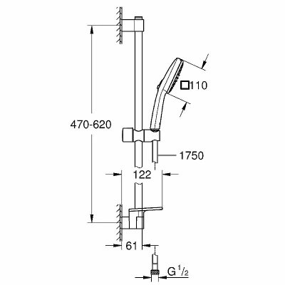 Душевой гарнитур Grohe Tempesta Cube 110 26907003 хром