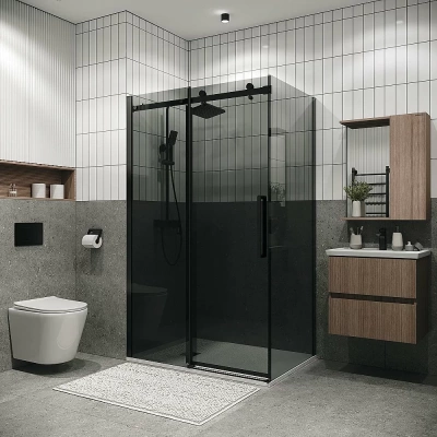 Душевой уголок Grossman Classic 120.K33.04.1180.21.10 110x80 профиль черный матовый/стекло тонированное