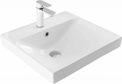 Тумба с раковиной Aquanet Алвита new 50 344131+333265 белая матовая