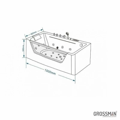 Ванна акриловая Grossman GR-15085 150x85 белая с гидромассажем