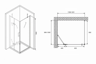 Душевой уголок Abber Zart AG08120-S101 120x100