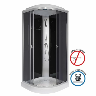 Душевая кабина Niagara Eco E100/13/TN 100х100, с тропическим душем, ABS-пластик, серый