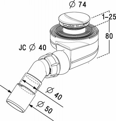 Сифон Radaway TB50P Ø50