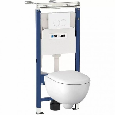 Унитаз подвесной Geberit Renova Compact 500.122.TC.R белый, с крышкой микролифт, с инсталляцией, безободковый