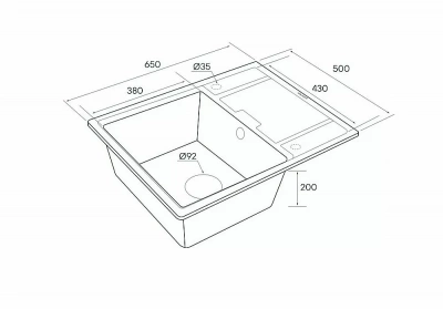 Мойка кухонная Paulmark Weimar PM216550-BLM Черная