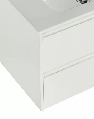 Тумба с раковиной BelBagno KRAFT 80 белая матовая/раковина стеклянная матовая
