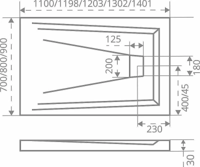 Поддон литьевой Good Door Essentia 70x120 Белый