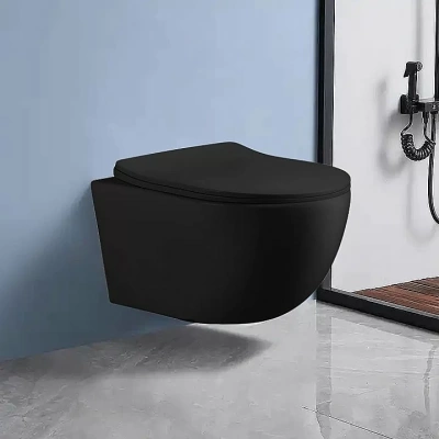 Унитаз подвесной CeruttiSpa ORLTER Aria MBF CT10017 безободковый, с крышкой микролифт, черный матовый