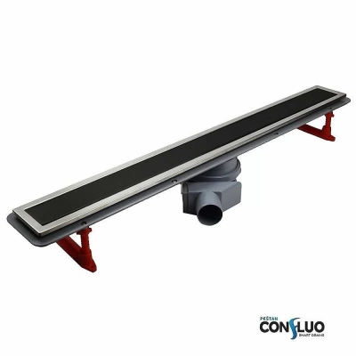 Душевой трап PESTAN Confluo Premium Glass Line 450 черное стекло/матовый хром