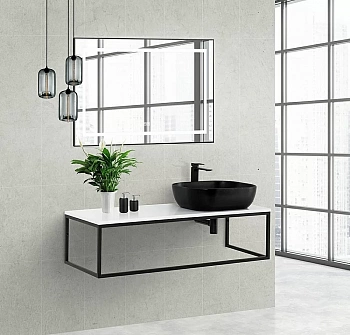 Консоль с раковиной BelBagno EK-120-ST-AS столешница Bianco Opaco