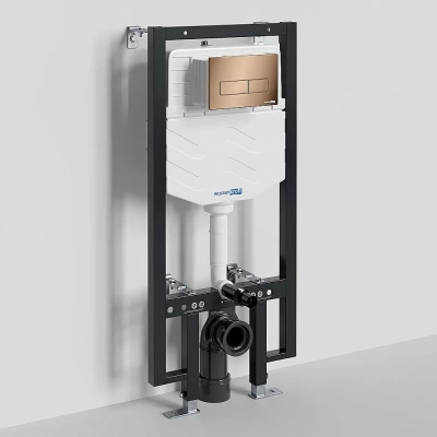 Система инсталляции для унитаза WasserKraft Vils 56TLT.010.ME.RG03 с кнопкой розовое золото