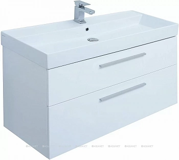 Тумба с раковиной Aquanet Nova 249922 100 белый глянец