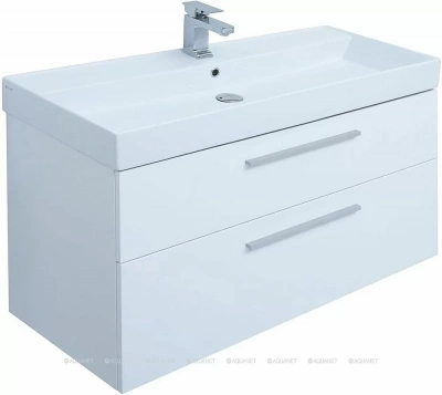 Тумба с раковиной Aquanet Nova 249922 100 белый глянец