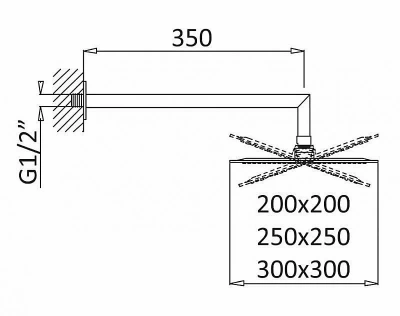 Верхний душ Cezares Porta TDDQ-30-SR