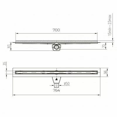 Душевой лоток PAINI Slim Line CH700SLC 70 черный матовый