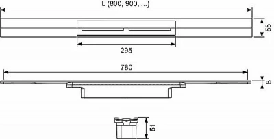 Душевой лоток TECE Drainprofile 100 комплект, золото