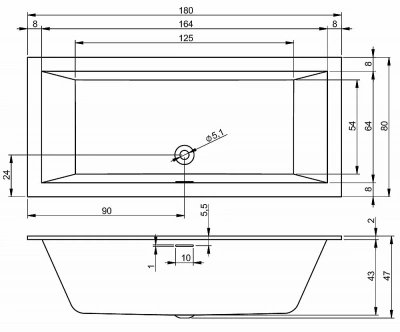Акриловая ванна Riho Rething Cubic 180x80 B106001005 белая