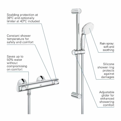Смеситель для душа Grohe Grohtherm 500 34796001 хром
