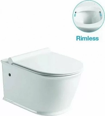 Унитаз подвесной SantiLine SL-5009 безободковый, с крышкой микролифт