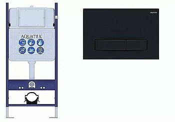 Инсталляция для унитаза Aquatek ECO Standart INS-0000014 с кнопкой KDI-0000025 черная матовая