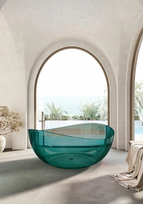 Ванна Abber Kristall AT9705Aquamarin 150x150 бирюзовая прозрачная