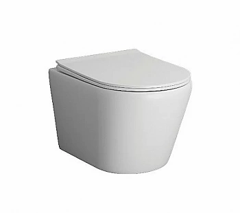 Унитаз подвесной Grossman Fly GR-4478MS безободковый, с крышкой микролифт, белый матовый