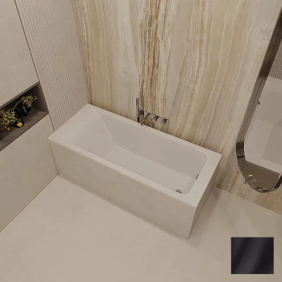 Ванна из искусственного камня Veconi Solita Slim SLTSLIM18080BM 180х80 черная матовая