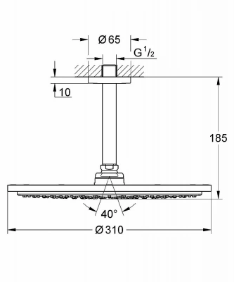 Верхний душ Grohe Rainshower Cosmopolitan Metal 26067A00