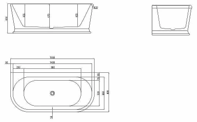 Ванна BelBagno BB408 150х80