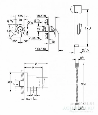 Душевой гарнитур Grohe BauCurve 123072