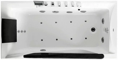 Ванна акриловая Gemy Glass Panel G9055 K 181x92 белая с гидромассажем