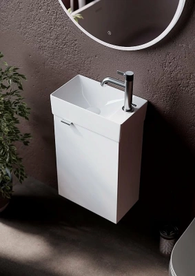 Тумба с раковиной Sancos Mini  MN35W белый глянец