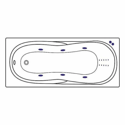 Ванна акриловая Excellent Sekwana LINE NANO WAEX.SEK17.LINENANO.CR 170х75 белая с гидромассажем