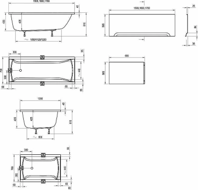 Ванна акриловая Ravak Classic N 170x70