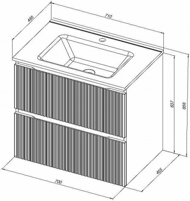 Тумба с раковиной Aquanet Джейн (Flat) 335433/330430 70 мисти грин