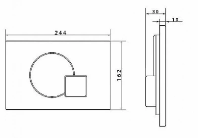 Кнопка для инсталляции Caprigo   Shape ABS SA005-crm хром