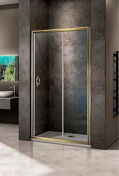 Душевая дверь Good Door JAZZ WTW-120-C-G стекло прозрачное/профиль золото