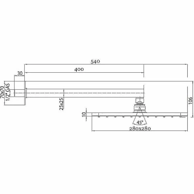 Верхний душ Bossini Cosmo H69598I.073 черный