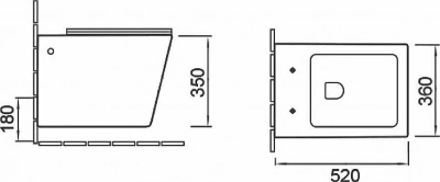Унитаз подвесной SantiLine SL-5004SM-BD безободковый, с крышкой микролифт
