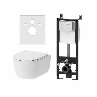 Унитаз подвесной Damixa Sirius DX86.IS10101.1700 белый, с крышкой микролифт, с инсталляцией, безободковый