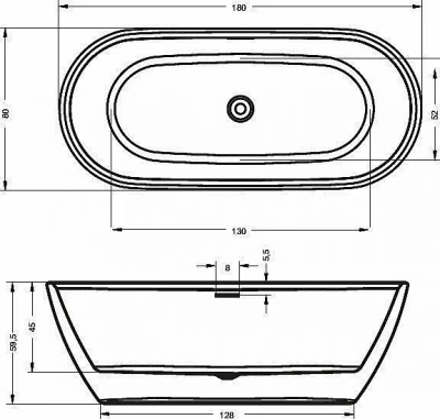 Акриловая ванна Riho Inspire 180x80 B085001105 белая матовая