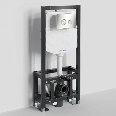 Инсталляция для унитаза WasserKraft Dill 61TLT.010.ME.BN01 с кнопкой никель