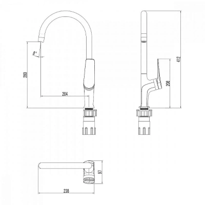 Смеситель для кухни Lemark Bronx LM3705BLR